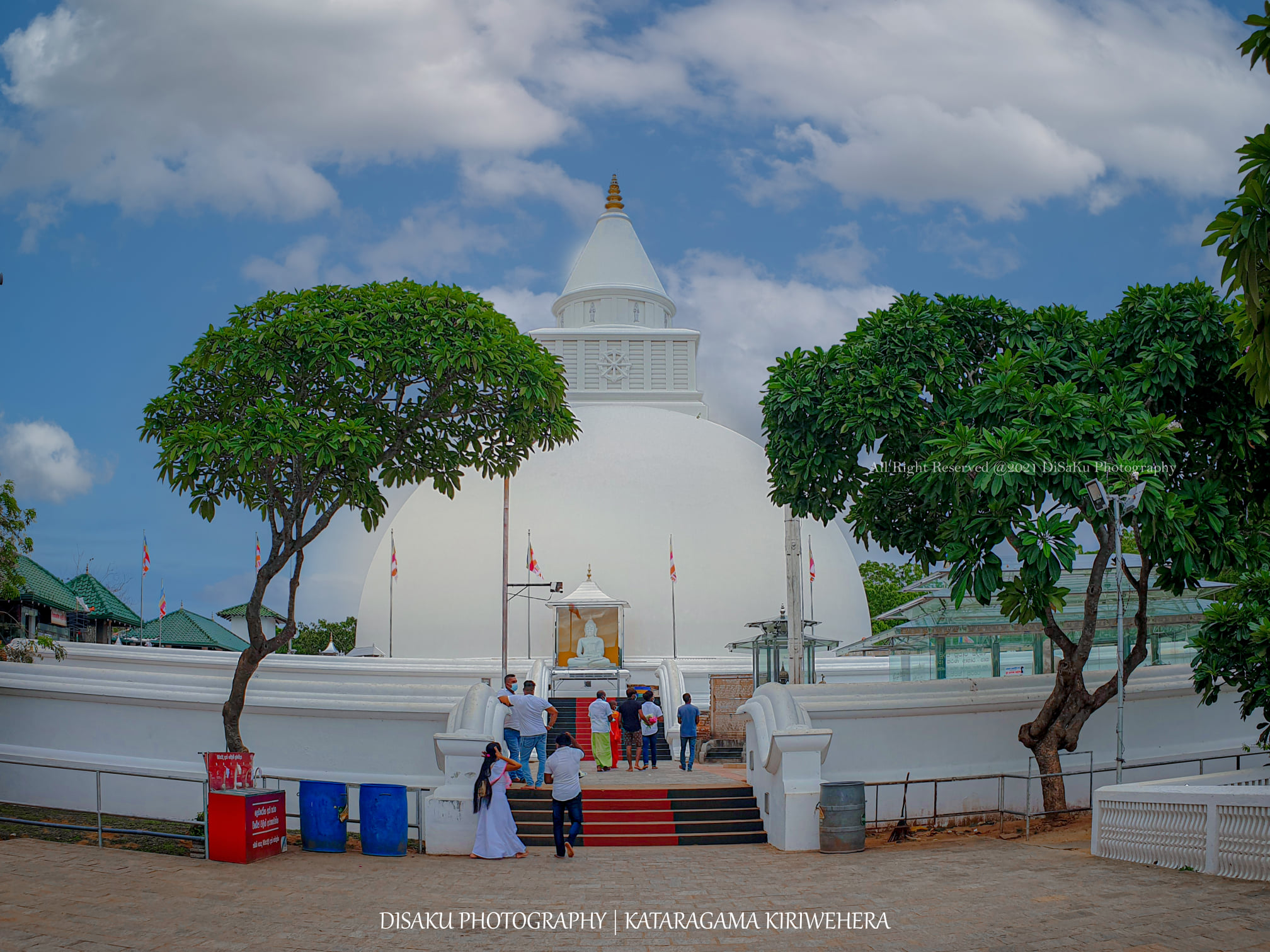 Kiri Vehera Buddhist stupa aerial view in Kataragama, Sri Lanka